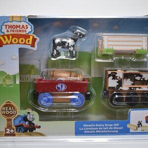 Thomas & Friends Wood Diesel's Dairy Drop-off Playset Fisher Price 2017 New
